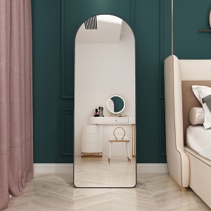 CAVINAS Arched Full Length Mirror,4st Generation Leaning Floor Full Body Mirror with Alloy Metal Frame,Full Mirror for Bedroom - 1 of 4