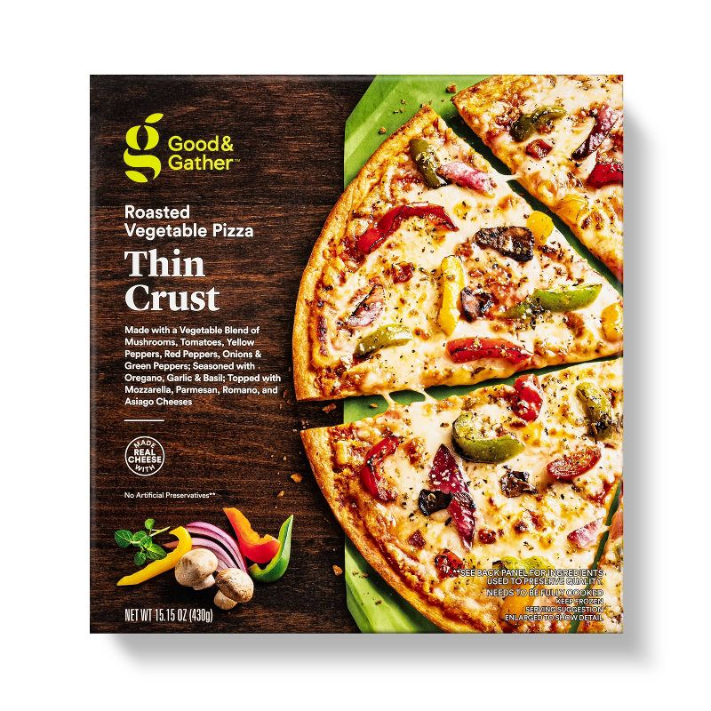 Thin Crust Roasted Vegetable Frozen Pizza - 15.15oz - Good &#38; Gather&#8482;, 1 of 5