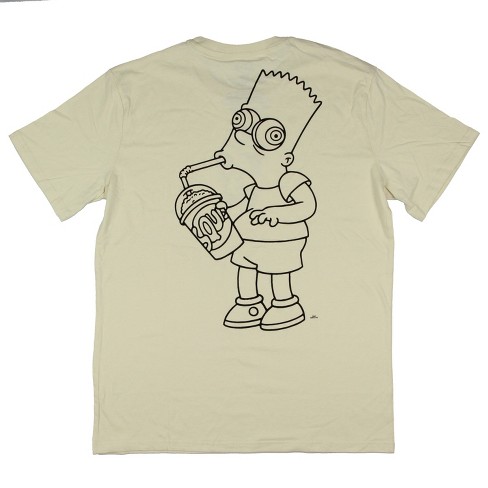 The Simpsons Men s Bart Squishy Machine Sketch Design T shirt small Off white Target