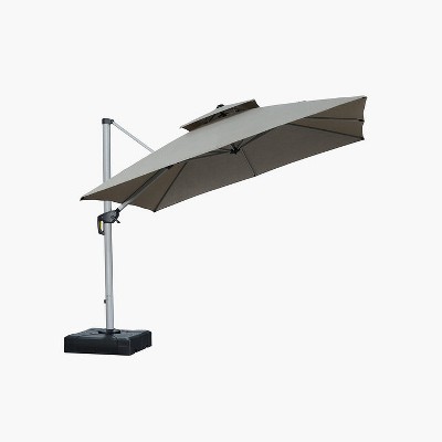 PURPLE LEAF Premium Patio Umbrella Classic SUNBRELLA Cantilever Umbrellas with Base 360 Degree Rotation for Garden Pool