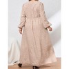 MISSKY Women Plus Size Maxi Dresses Long Lantern Sleeves Casual Wrap Split Dress - 2 of 4