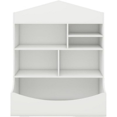 Kids Bookshelf and Toy Organizer, Versatility Bookcase Toddlers Playhouse Cabinet Shelf for Playroom Nursery Kids Room, White