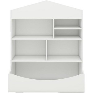 Kids Bookshelf and Toy Storage, 4-Tier Wooden Open Toys&Books Display Organizer,Bookshelf with Storage for Playroom, Bedroom, Living Room - 1 of 4
