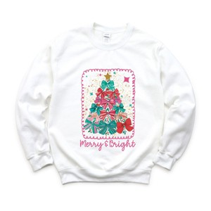 Merry & Bright Bow Tree - Women's Graphic Sweatshirt - 1 of 4
