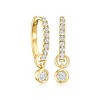 Pure Collection by Ross-Simons 0.15 ct. t.w. Diamond Charm-Compatible Huggie Hoop Earrings in 14kt Yellow Gold - 3 of 4