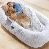 SEVOBAL Pet Bed Human Size Orthopedic Dog Bed with Storage Pocket Washable Faux Fur Cover for Living Room Bedroom, Gray, 17.34"*14.97"*11.03" - 4 of 4