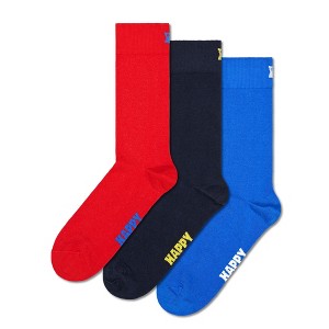 Happy Socks Adult Men and Women Crew Solid Color Socks in sustainable materials - Pair of socks in different size and colors - 1 of 4