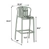 Christopher Knight Home Beth 29.5" H Outdoor Polypropylene Bar Stool with Perforated Slat Back(Set of 2) - 3 of 4