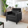 Flash Furniture Agent Black LeatherSoft Reception Chair with Right Side Charging Bank, Includes 2 Outlets, 2USB Ports, 1 USB-C Port, Solid Wood Legs - 2 of 4