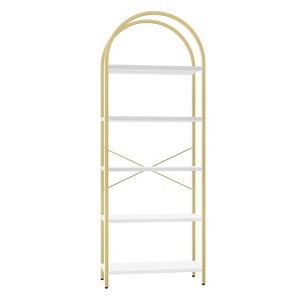 CuisinSmart 5-Tier Arched Open Display Racks, Industrial Freestanding Bookshelves, Tall Storage Rack Organizer for Bedroom Living Room Office - 1 of 4