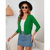 Clearlove Women's 3/4 Sleeve Open Front Cropped Cardigan Sweater Lightweight Knit Short Shrugs - 4 of 4