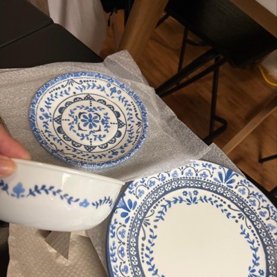 Corelle 16pc Vitrelle Portofino Dinnerware Set Floral Botanical Plates Dishes Service For 16 Dishwasher safe Target