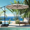 VECELO 10ft Offset Hanging Patio Umbrella with UV Protection Waterproof for Outdoor/Garden/Lawn, 8 Sturdy Ribs, Handy Crank&Cross Base, Red/Tan/White - 2 of 4