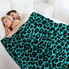 Luxurious Blue and Black Leopard Print Blanket, Cozy Polyester Throw for All Seasons, Ideal for Home Decor, Travel, Christmas Gift. - 4 of 4