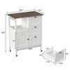 Rolling Kitchen Island with Storage, Versatile Rolling Cart with Power Outlet, 3 Drawers & Lockable Casters, Island Table, White - 2 of 4