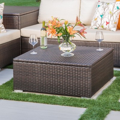 NicBex Storage Bench with Metal Frame PE Wicker for Bedroom and Entryway