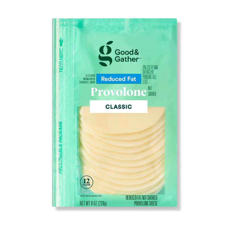 Reduced Fat Provolone Deli Sliced Cheese - 8oz/12 slices - Good &#38; Gather&#8482;, 1 of 5