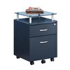 Anybear Rolling File Cabinet with Glass Top - 2 of 4