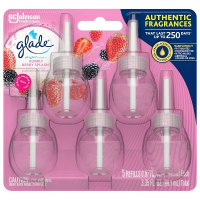 Glade PlugIns Scented Oil Air Freshener Bubbly Berry Splash Refill - 3.35oz/5ct