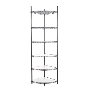 6 Tier Shelf Corner Wire Shelf Rack Adjustable Metal Heavy Duty Free Standing Corner Storage Display Chrome Rack - 1 of 4