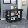 Depot E-Shop Kitchen Island 36" H, Six Casters, Two Drawers, Two Open Storage Shelves, Towel Hanger - 3 of 4