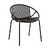 Osparple Outdoor Patio Dining Furniture Set Metal Acacia Wood Expandable Table and Stackable Dining Chairs for Outdoor, Garden, Terrace - 3 of 4