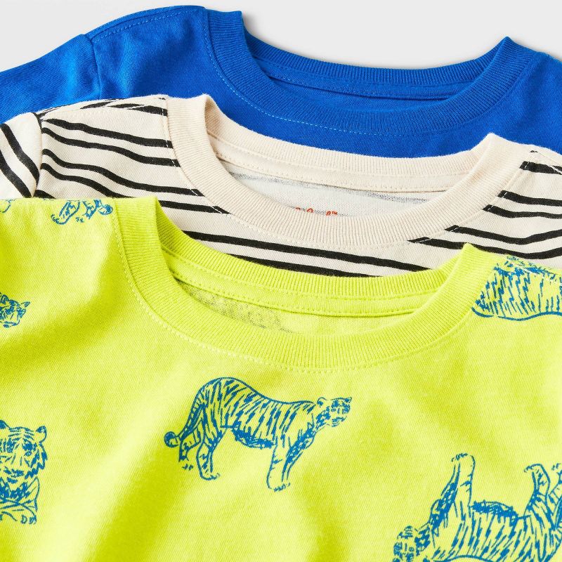 Toddler Boys' 3pk Short Sleeve Striped T-Shirt - Cat & Jack™, 4 of 7
