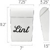 AuldHome Design White Enamelware Lint Holder Bin; Modern Farmhouse Laundry Room Decor - 3 of 4