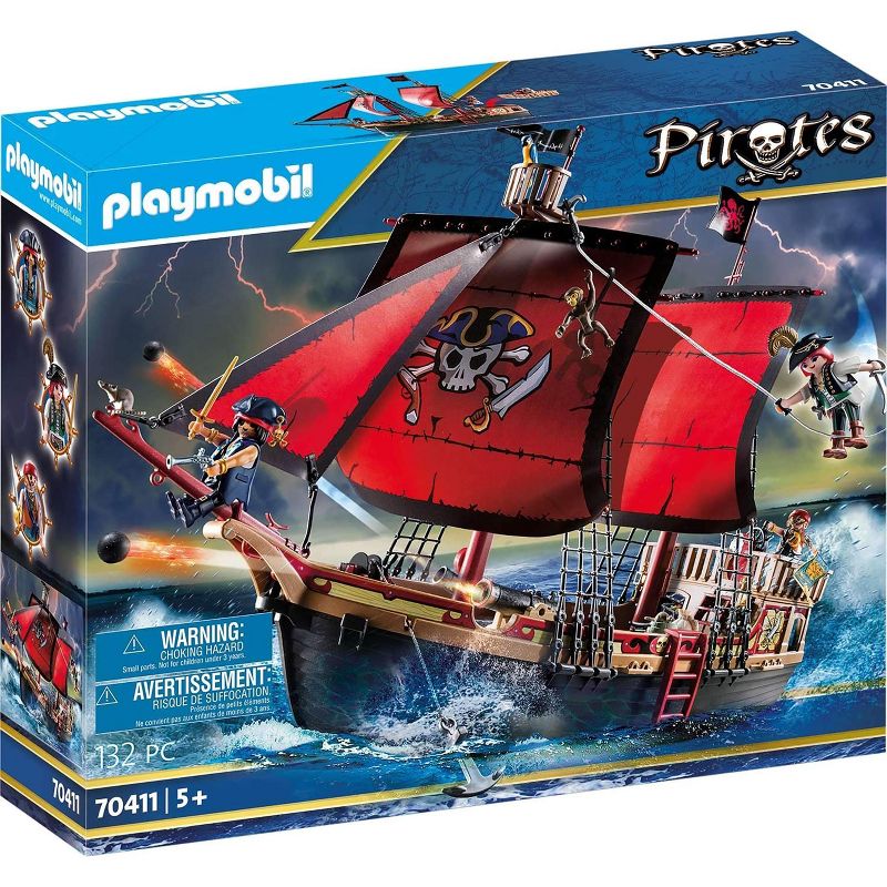 Playmobil Playmobil Pirates 70411 Skull Pirate Ship 132 Piece Set, 2 of 5