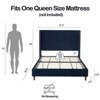 NicBex Queen Size Velvet Upholstered Platform Bed with Nailhead Trim Wingback for Adults/Boys/Girls - 3 of 4
