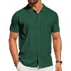 COOFANDY Mens Knit Shirt Short Sleeve Button Down Shirts Casual Summer Beach Vintage Polo Shirts - 3 of 4