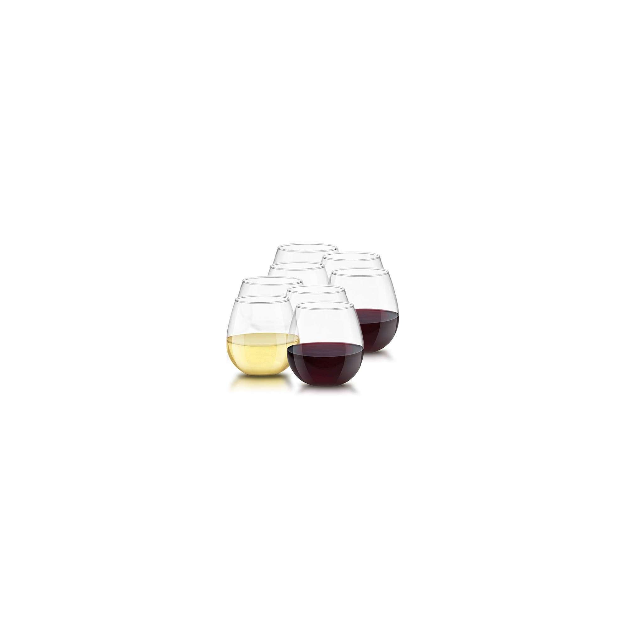 Stemless Wine Glasses for White or Red Wine - Set of 8 -15-Ounces
