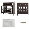 Bathroom Vanity with Ceramic Sink, Wood Freestanding Cabinet,Bathroom furniture,Modern Storage Vanity-Maison Boucle - 4 of 4