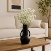 Sagebrook Home 8" Decorative Ceramic Vase with Handles Contemporary Flower Vases for Home - 2 of 4