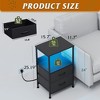 NightStand with Charging Station, LED Bedside Table with 2 Fabric Drawers, Storage Shelf, 3 USB Ports and 2 Outlets - 4 of 4
