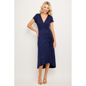 WEST K Women's Emma Ruched Midi Faux-Wrap Dress - 1 of 4