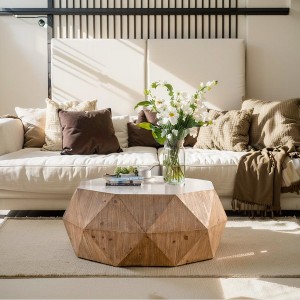 Okak Vintage Bucket Shaped Coffee Table, Rustic Charm Center Table Side Table for Office, Dining Room & Living Room - 1 of 4