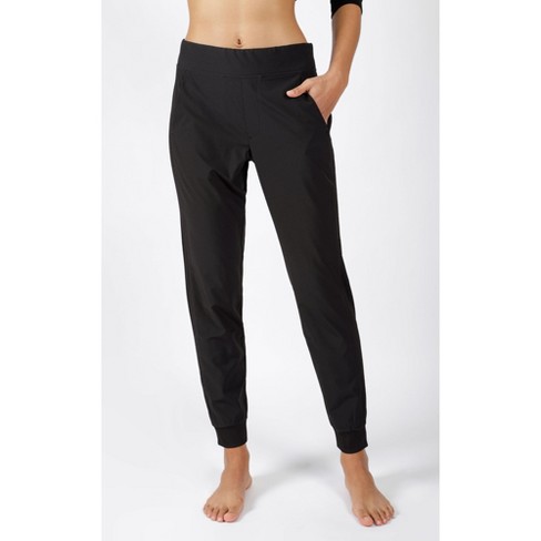 90 Degree By Reflex Womens Lightstreme Jogger Pants with Ribbed Details -  Black - Large