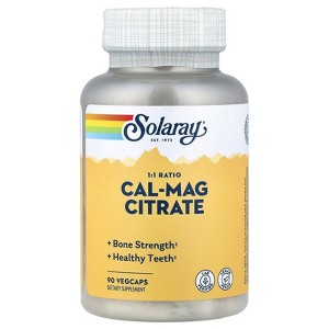 Solaray Cal-Mag Citrate, 1:1 Ratio, 90 VegCaps - 1 of 4