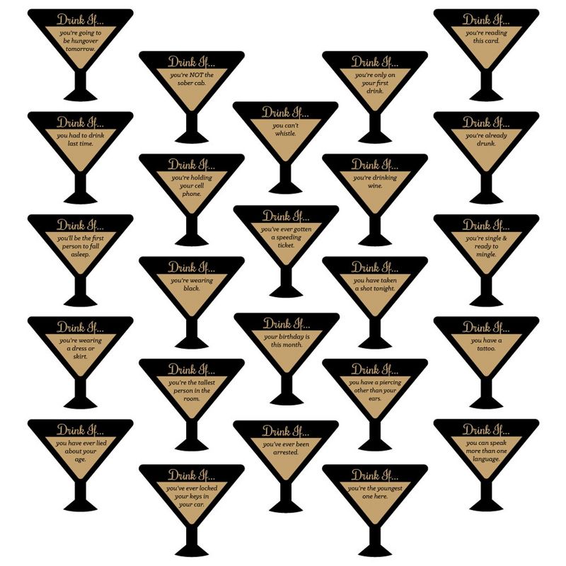 Big Dot of Happiness Drink If Game - Martini Glass - Fun Drinking Game Cards - 24 Count, 2 of 5