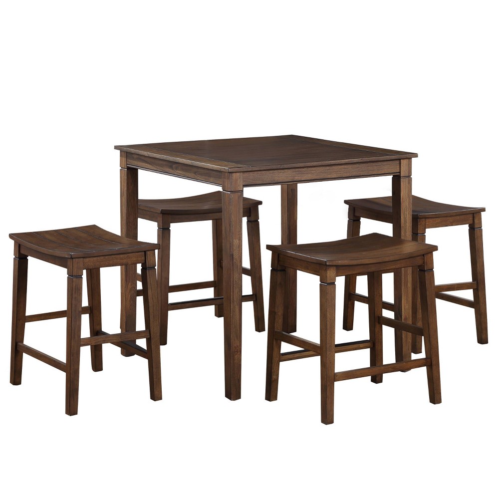 Photos - Dining Table 5pc Westlake Brown Counter Height Dining Set Brown - Steve Silver Co.