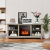 Costway  58'' 2-Tier Fireplace TV Stand W/18'' 1400W Electric Fireplace 65'' - 4 of 4