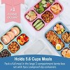 Adult Lunch Boxes - Reusable 3-Pack Snack Box Containers with 5 Compartments and 3 Condiment Cups, BPA-Free Food Storage for Meal Prep, School, Work - 2 of 4