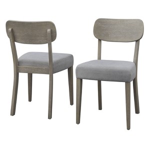 Set of 2 Carlisle Dining Chair Light Gray - Lifestorey: Mid-Century Modern, Rubberwood, Upholstered - 1 of 4