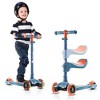 LaScoota 2-in-1 Kids Kick Scooter, Adjustable Height Handlebars and Removable Seat, 3 LED Lighted Wheels - Sky Blue & Orange - 3 of 4