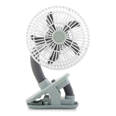 O2COOL 4" Battery Powered Portable Clip Fan Gray