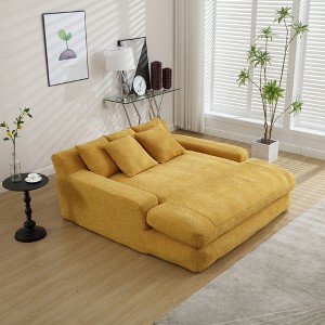 Chenille 2-seater lazy sofa With 5 back pillows,Comfy Sofa- Deep Seat Couch for Living Room - 1 of 4