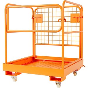 Heavy Duty Forklift Safety Cage, 36x36 Inches with Casters, Chain, and Safety Lock, supports up to 1200LBS for 1-3 People - 1 of 4
