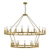 Modern Wagon Wheel Chandelier 2 Tier Farmhouse Chandeliers,Ceiling Pendant Light Fixture for Kitchen Entryway Dining Living Room - 3 of 4