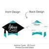Big Dot of Happiness Teal Grad - Best is Yet to Come - Turquoise Grad Cap Wish Card Grad Party Activities - Shaped Advice Cards Game - Set of 20 - 3 of 4